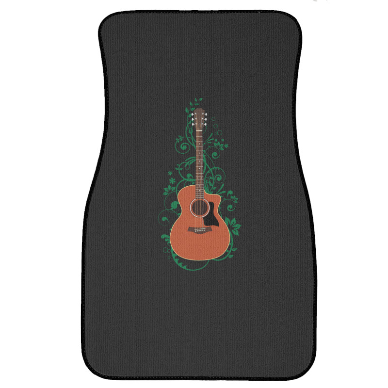 Mahogany Auditorium Acoustic Guitar Flowering Vines 1 Front Car Mat | Artistshot