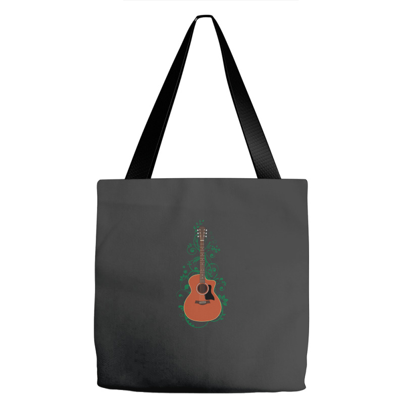 Mahogany Auditorium Acoustic Guitar Flowering Vines 1 Tote Bags | Artistshot