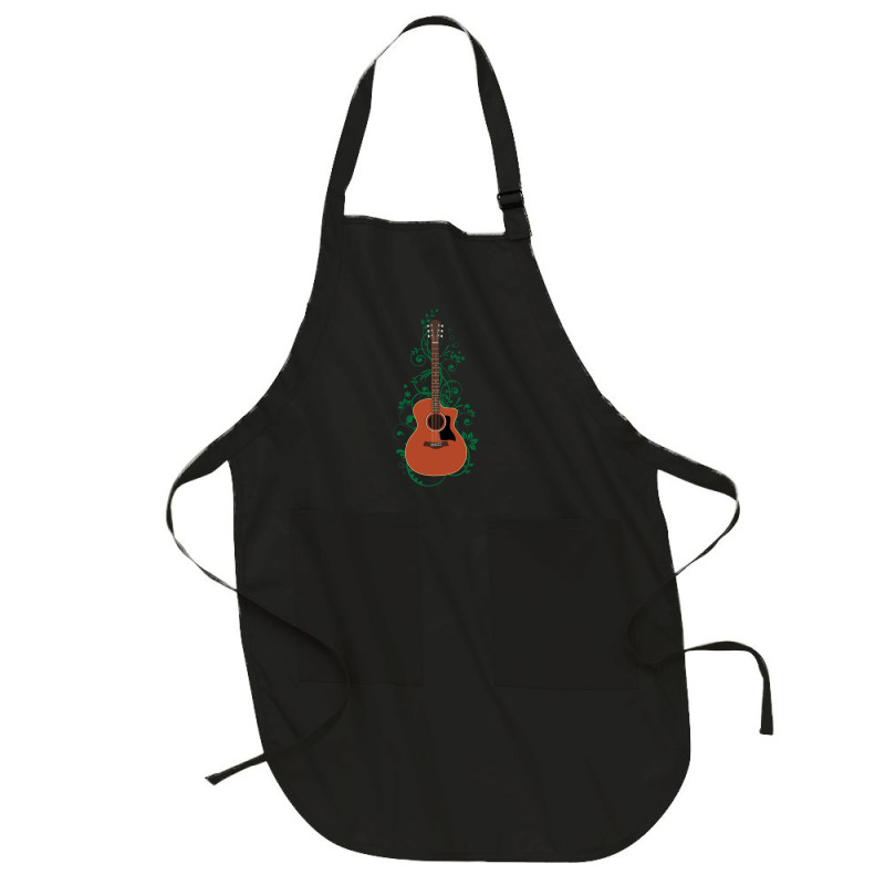 Mahogany Auditorium Acoustic Guitar Flowering Vines 1 Full-length Apron | Artistshot