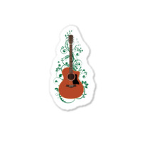 Mahogany Auditorium Acoustic Guitar Flowering Vines 1 Sticker | Artistshot