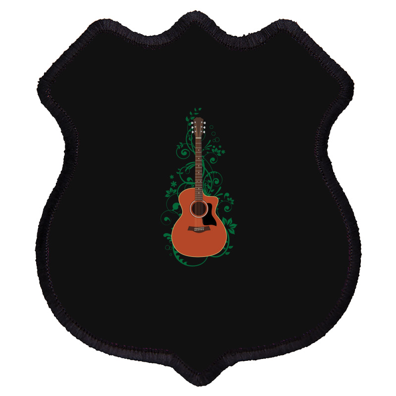 Mahogany Auditorium Acoustic Guitar Flowering Vines 1 Shield Patch | Artistshot