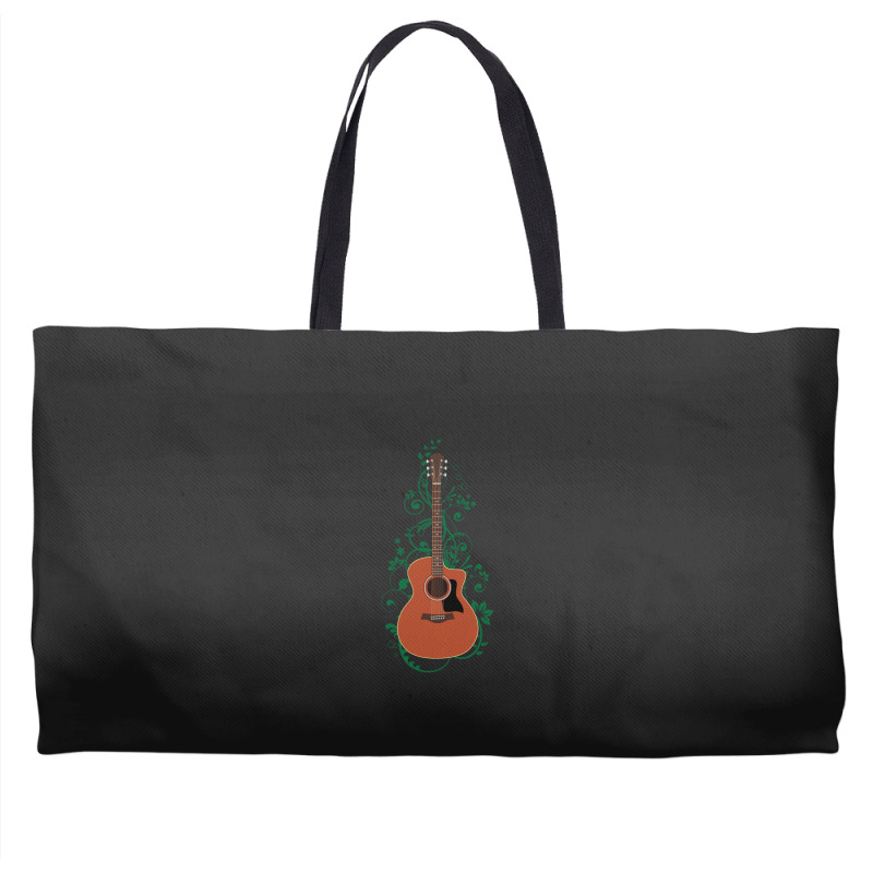 Mahogany Auditorium Acoustic Guitar Flowering Vines 1 Weekender Totes | Artistshot