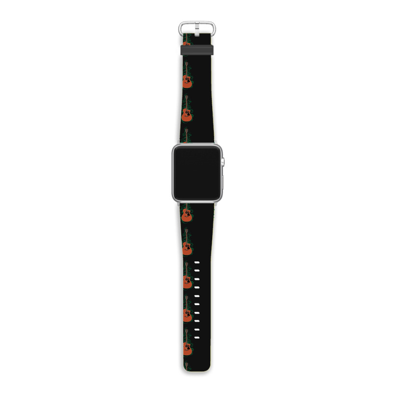 Mahogany Auditorium Acoustic Guitar Flowering Vines 1 Apple Watch Band | Artistshot