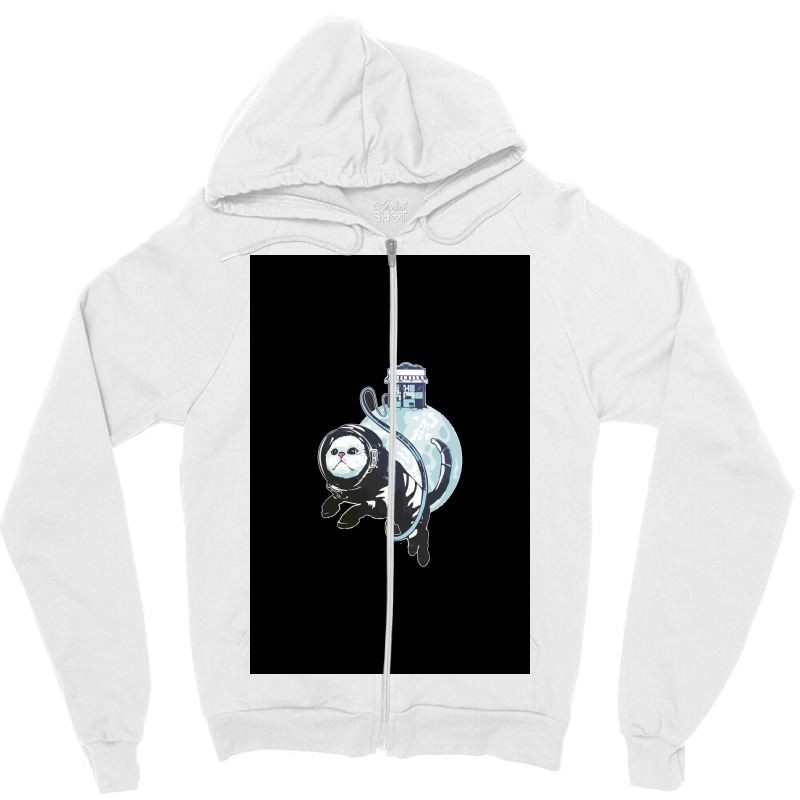 Astronaut Cat Poster Quote Zipper Hoodie by globossterkyc | Artistshot