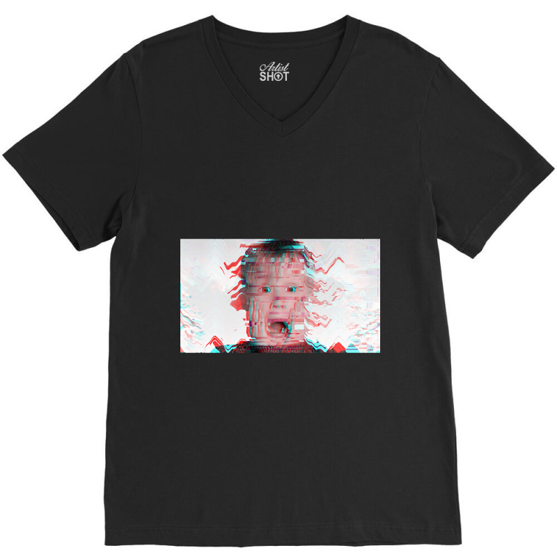 Hot Trend Glitched Home Alone V-neck Tee | Artistshot