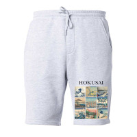 Hokusai   Collage Fleece Short | Artistshot