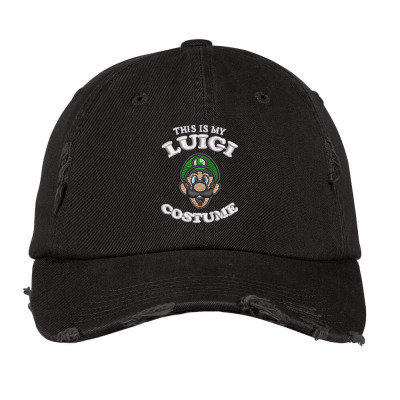 Luigi Embroidered Hat Distressed Cap Designed By Madhatter