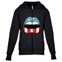 Trending Patriotic Patriotic Lips 4th Of July American Youth Zipper Hoodie | Artistshot