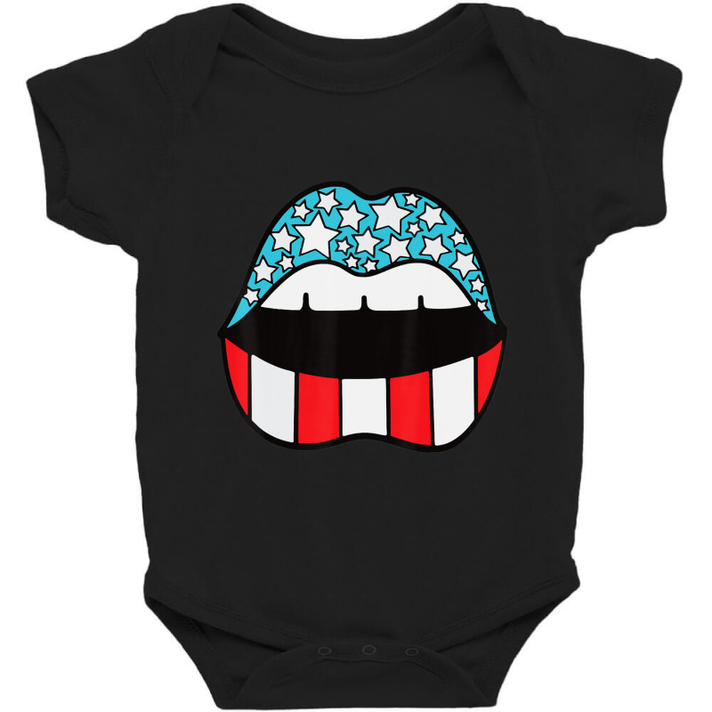 Trending Patriotic Patriotic Lips 4th Of July American Baby Bodysuit by degreesgunner | Artistshot