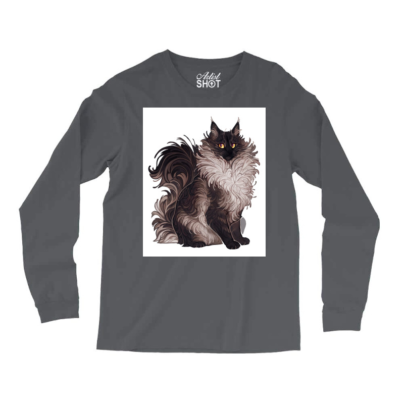 Black And White Cat Poster Blue Aesthetic Long Sleeve Shirts by globossterkyc | Artistshot