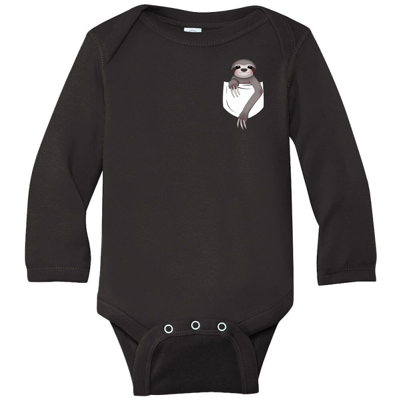 Pocket Sloth Long Sleeve Baby Bodysuit | Artistshot