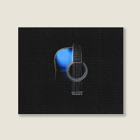 Blue Acoustic Guitar Hi-lite Essential Landscape Canvas Print | Artistshot