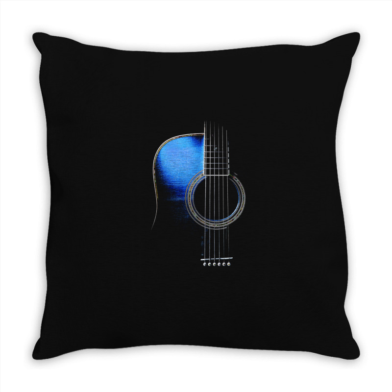 Blue Acoustic Guitar Hi-lite Essential Throw Pillow by DanaJeanLolley | Artistshot