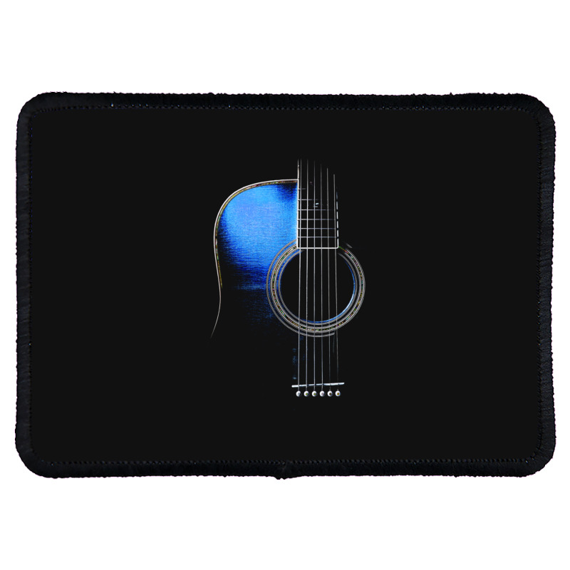 Blue Acoustic Guitar Hi-lite Essential Rectangle Patch by DanaJeanLolley | Artistshot