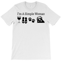 Womens I'm A Simple Woman Love Wine Flip Flops Dog 4x4 T Shirt T-shirt | Artistshot