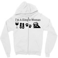 Womens I'm A Simple Woman Love Wine Flip Flops Dog 4x4 T Shirt Zipper Hoodie | Artistshot