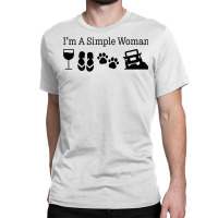 Womens I'm A Simple Woman Love Wine Flip Flops Dog 4x4 T Shirt Classic T-shirt | Artistshot