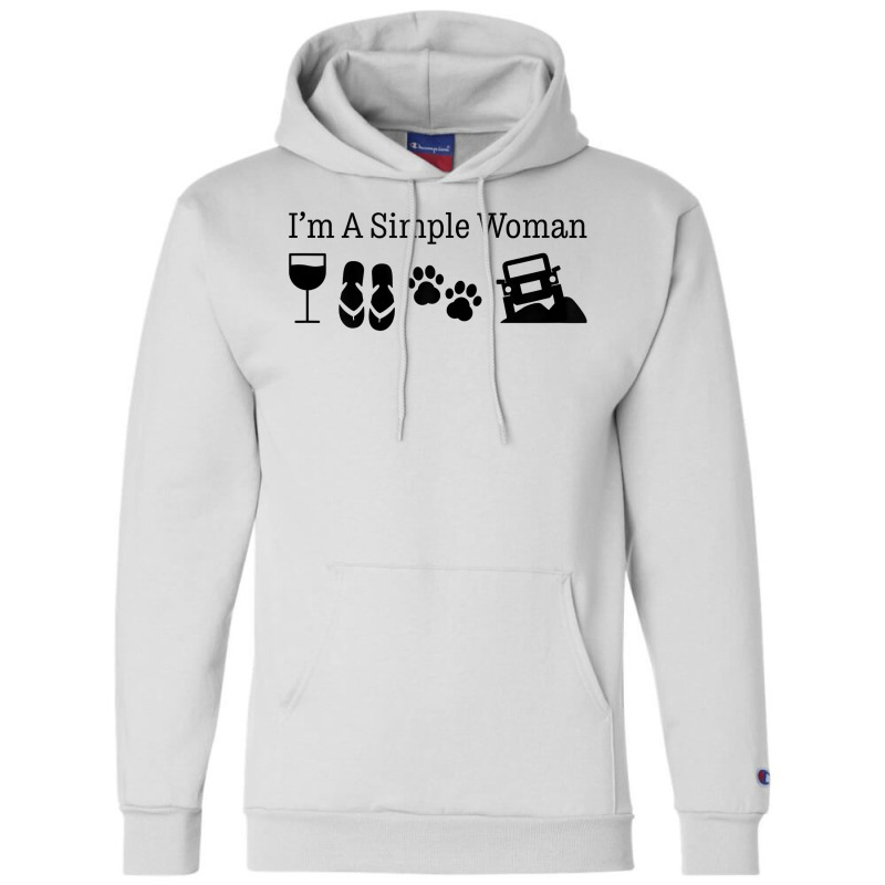 Womens I'm A Simple Woman Love Wine Flip Flops Dog 4x4 T Shirt Champion Hoodie | Artistshot