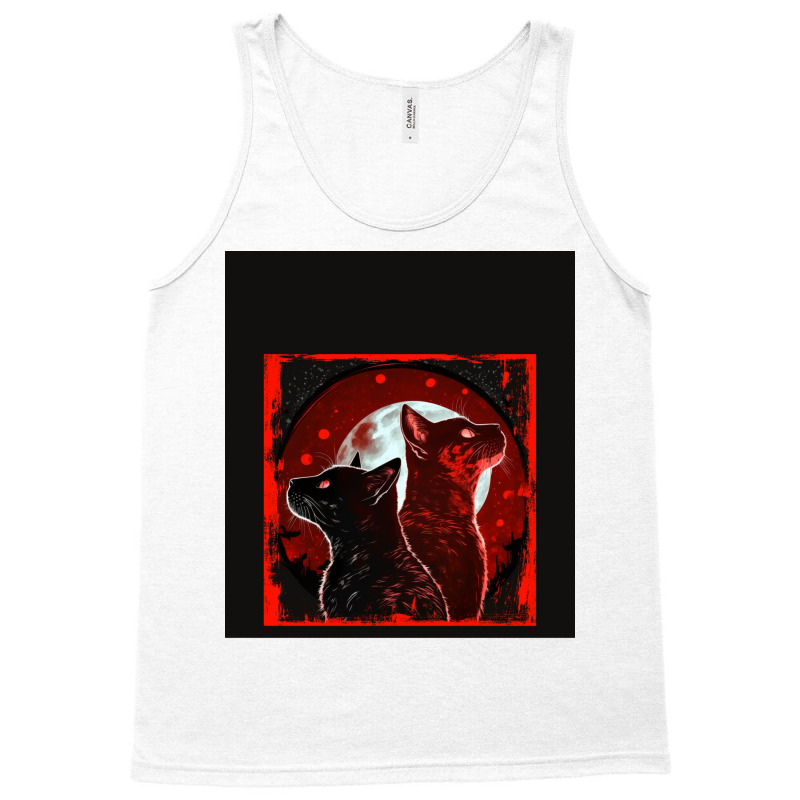 Red And Black Cats Howling At The Moon V2 Red No28   Collection   Cats Tank Top by ninvemroweh3 | Artistshot