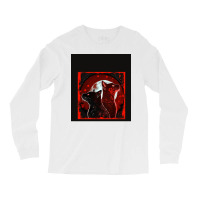 Red And Black Cats Howling At The Moon V2 Red No28   Collection   Cats Long Sleeve Shirts | Artistshot