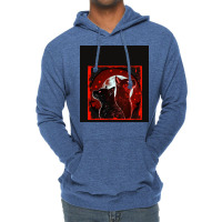 Red And Black Cats Howling At The Moon V2 Red No28   Collection   Cats Lightweight Hoodie | Artistshot