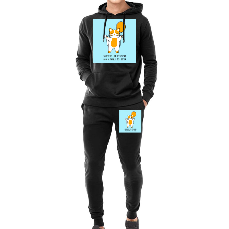 Cat Balloon Cheered Up Fashion Poster Summer Hoodie & Jogger set by globossterkyc | Artistshot