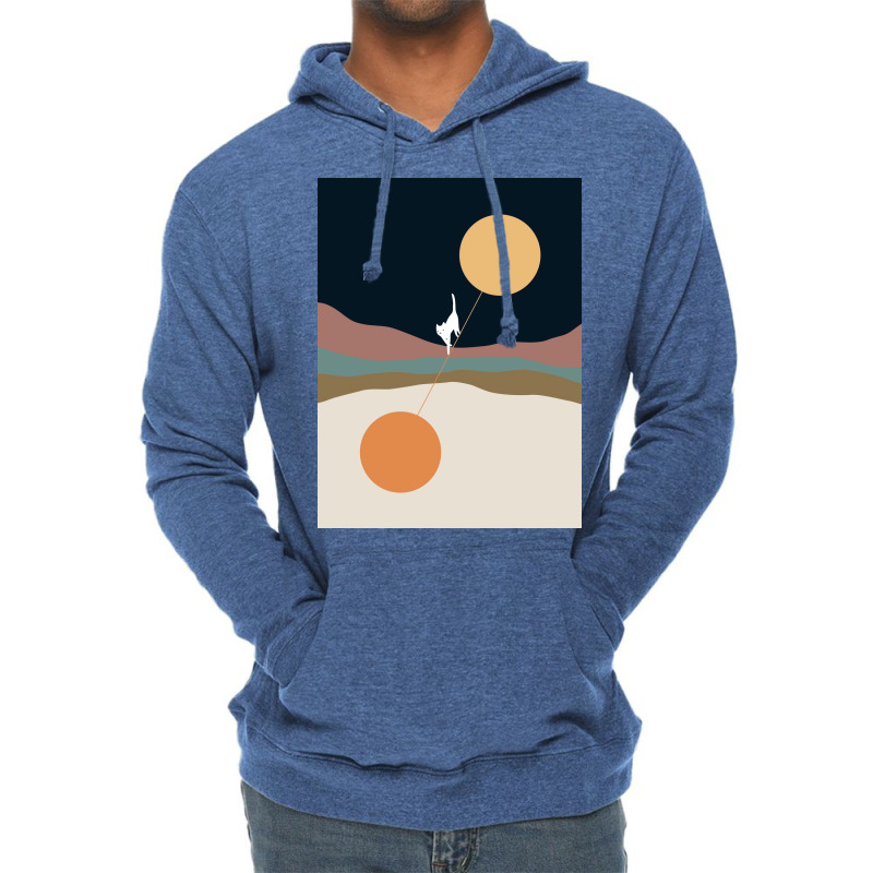 Cat Landscape 56 Poster Green Lightweight Hoodie | Artistshot