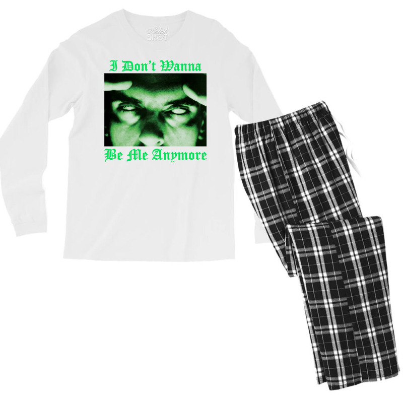 I Don't Wanna Be Me Anymore (the Green Light Version) Men's Long Sleeve Pajama Set | Artistshot