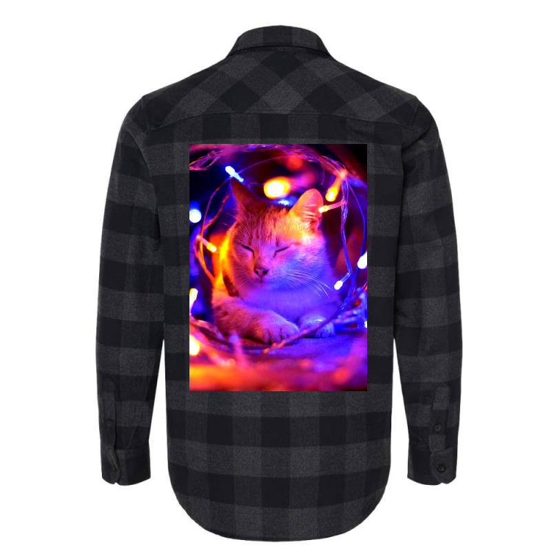 Cat Lightning Poster Art Poster Humor Flannel Shirt | Artistshot