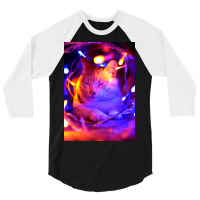 Cat Lightning Poster Art Poster Humor 3/4 Sleeve Shirt | Artistshot