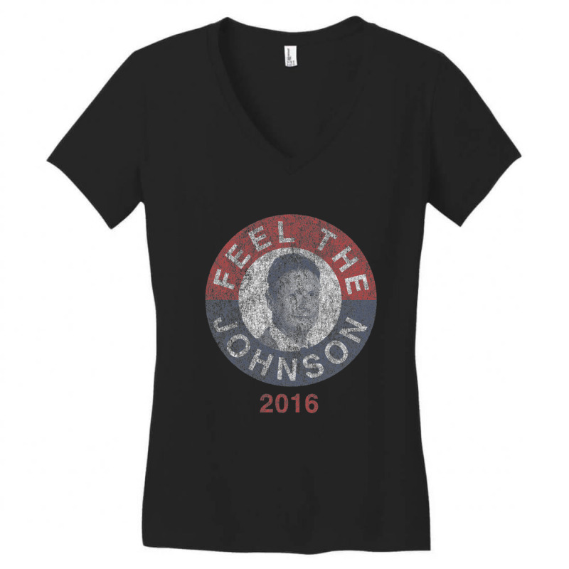 Feel The Johnson 2016 Vintage Women's V-Neck T-Shirt by AbeaJuanje | Artistshot