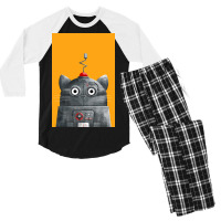 Cat Robot Cat Poster Men's 3/4 Sleeve Pajama Set | Artistshot