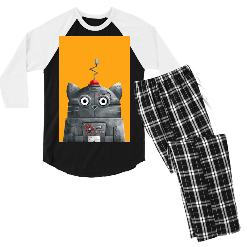 Cat Robot Cat Poster Men's 3/4 Sleeve Pajama Set by globossterkyc | Artistshot