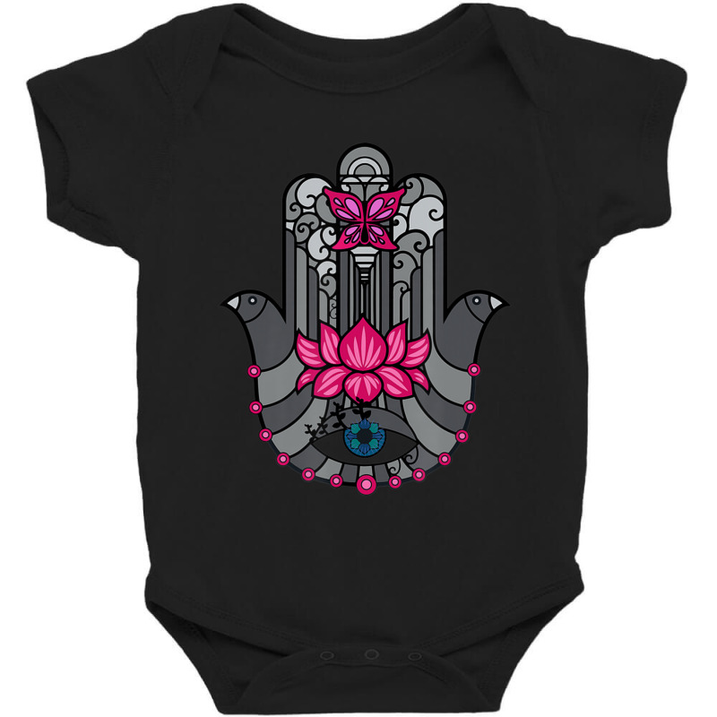 Trending Hamsa Hand Of Fatima, Good Luck Eye Spiritual Baby Bodysuit by Sierra Dennis | Artistshot