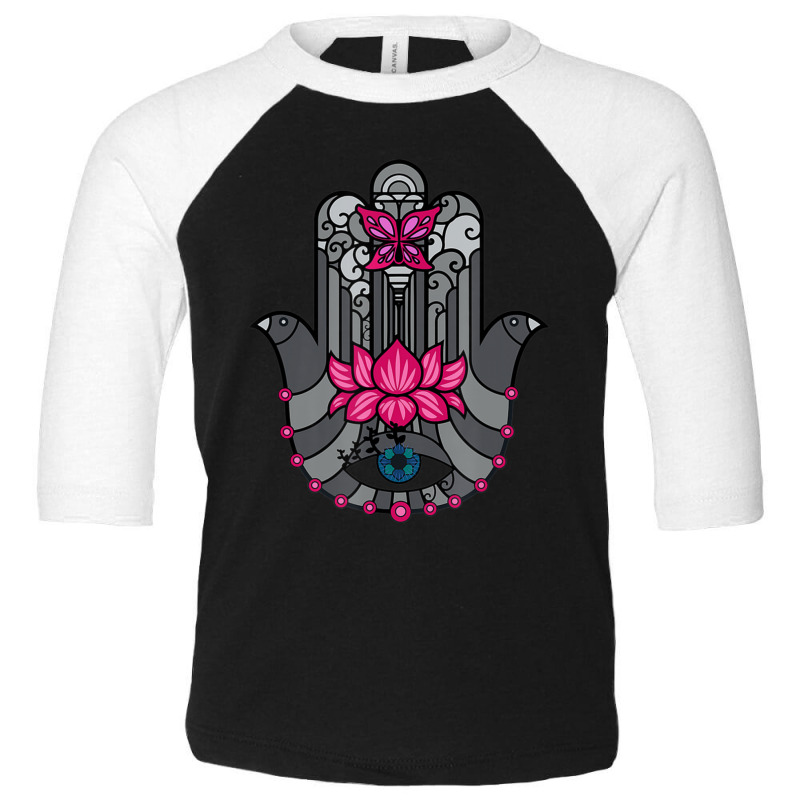 Trending Hamsa Hand Of Fatima, Good Luck Eye Spiritual Toddler 3/4 Sleeve Tee by Sierra Dennis | Artistshot