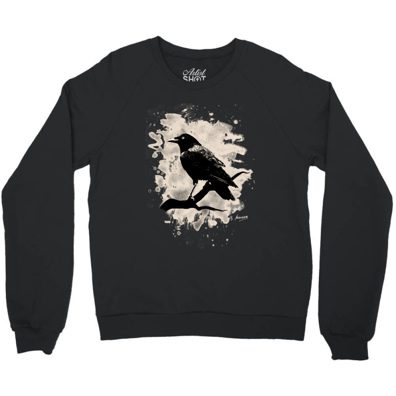 Crow Bleached Creme White 1 Crewneck Sweatshirt | Artistshot