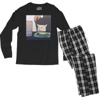 Illustrated The Cat Meme 2 Poster 80s Men's Long Sleeve Pajama Set | Artistshot