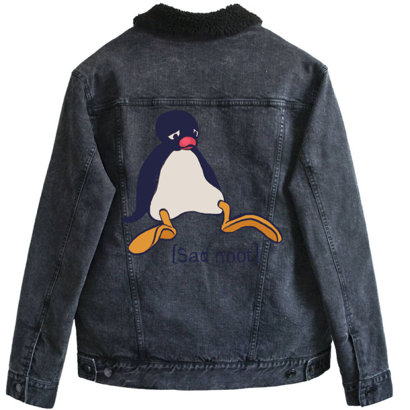 I Draw Sad Noot Penguin Meme Unisex Sherpa-lined Denim Jacket | Artistshot