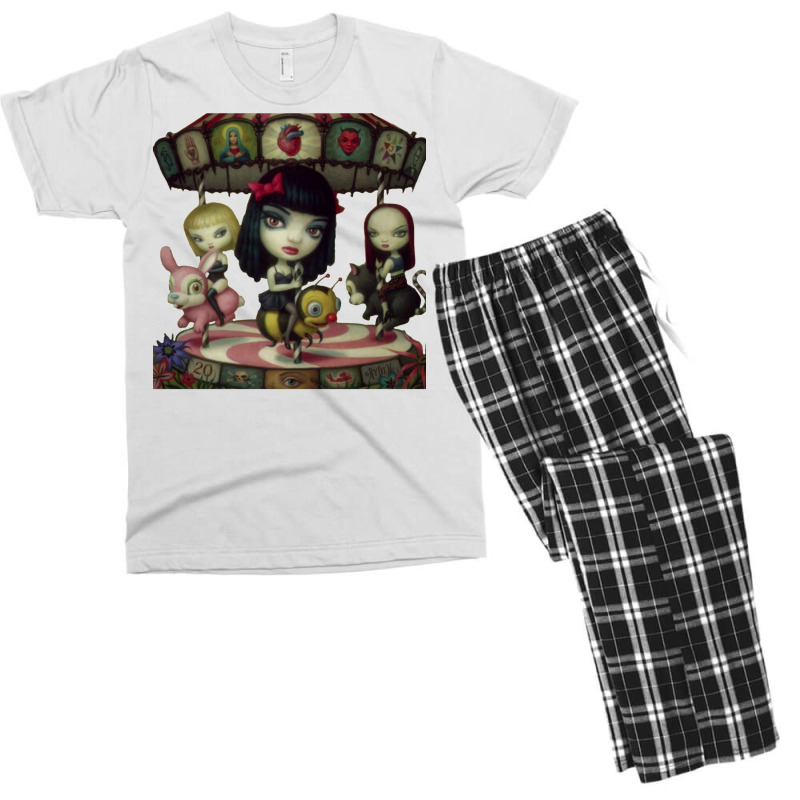 Jack Off Jill Clear Hearts Gray Flowers 1 Men's T-shirt Pajama Set | Artistshot