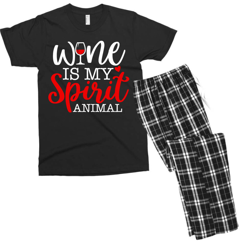 Wine Is My Spirit Animal Quote Men's T-shirt Pajama Set | Artistshot