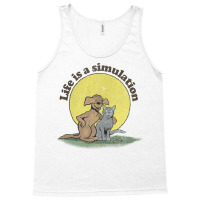 Life Is A Simulation Faded Style Nihilist Design Tank Top | Artistshot