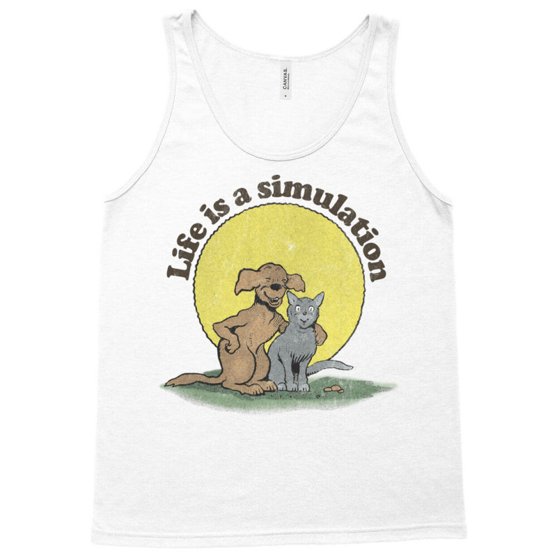 Life Is A Simulation Faded Style Nihilist Design Tank Top by SandeeNardi | Artistshot