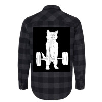 Cat Weightlifting Poster Blue Flannel Shirt | Artistshot