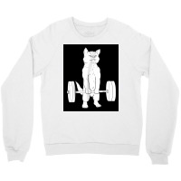 Cat Weightlifting Poster Blue Crewneck Sweatshirt | Artistshot