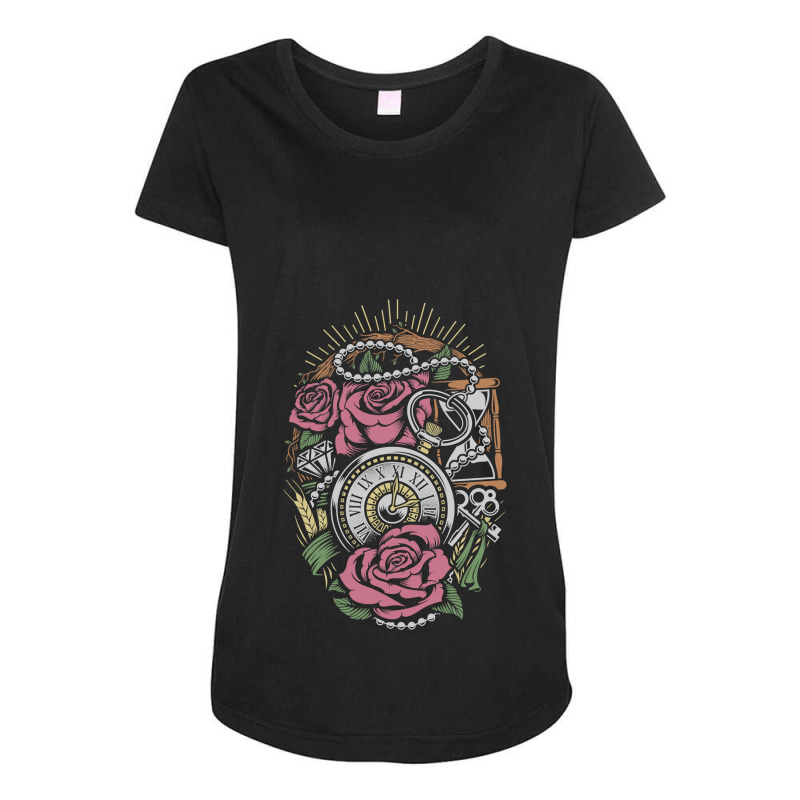 Precious Time Illustration Maternity Scoop Neck T-shirt by ClaytonPaulToquero | Artistshot