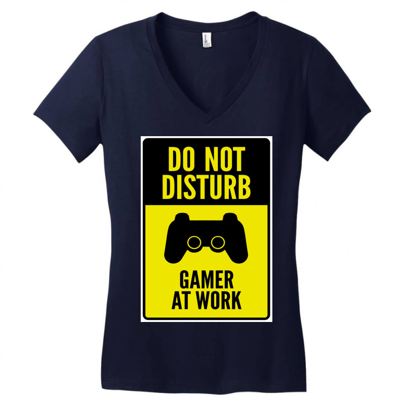 Gamer At Work Poster Music Women's V-Neck T-Shirt by ngansisaily0 | Artistshot