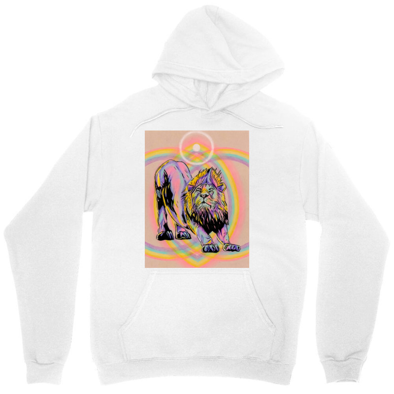 Look At This Rainbow Lion Poster Red Unisex Hoodie by nduettstruiki | Artistshot