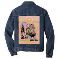 Look At This Rainbow Lion Poster Red Men Denim Jacket | Artistshot