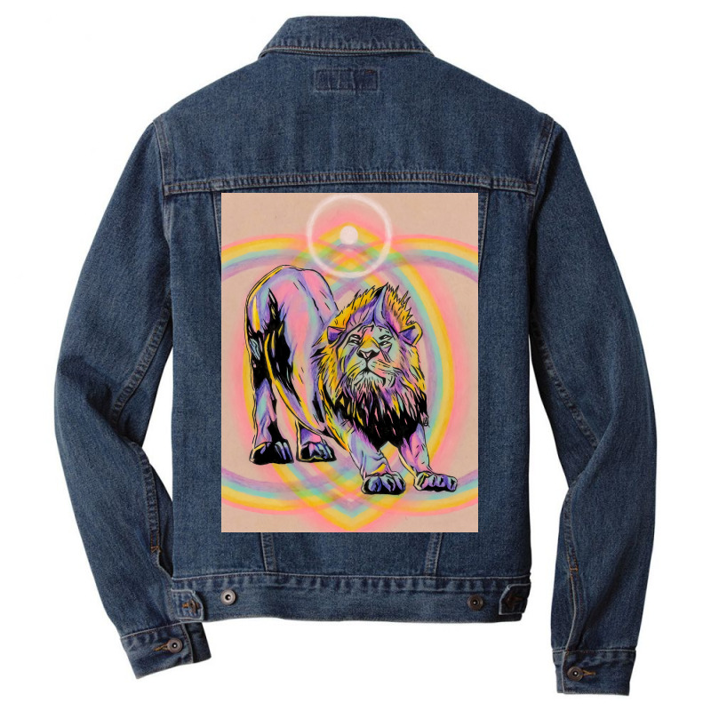 Look At This Rainbow Lion Poster Red Men Denim Jacket by nduettstruiki | Artistshot