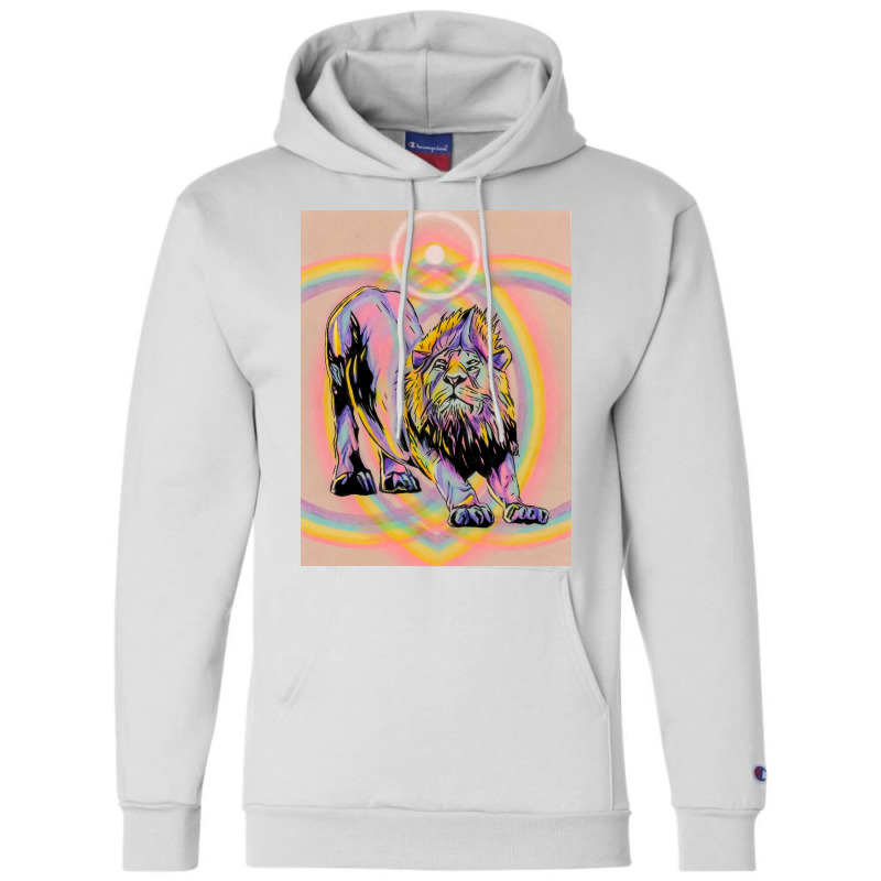 Look At This Rainbow Lion Poster Red Champion Hoodie by nduettstruiki | Artistshot